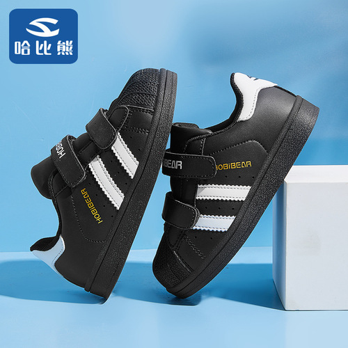 Habib Bear Children's Shoes Children's White Shoes Student Shoes  Spring and Autumn New Boys Casual Girls Running Sports