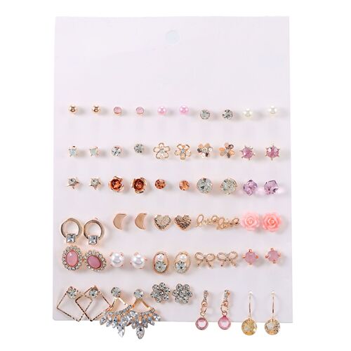 Korean Dongdaemun Fashion Earrings Simple Student Style Versatile Trendy Earrings Female Internet Celebrities Slimming Earrings Set