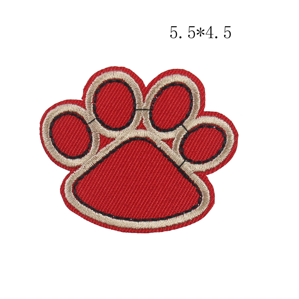 Huellas de la garra del perrito adhesivo bordado de tela pegatinas de dibujos animados ropa mochila accesorios DIY accesorios parche agujero