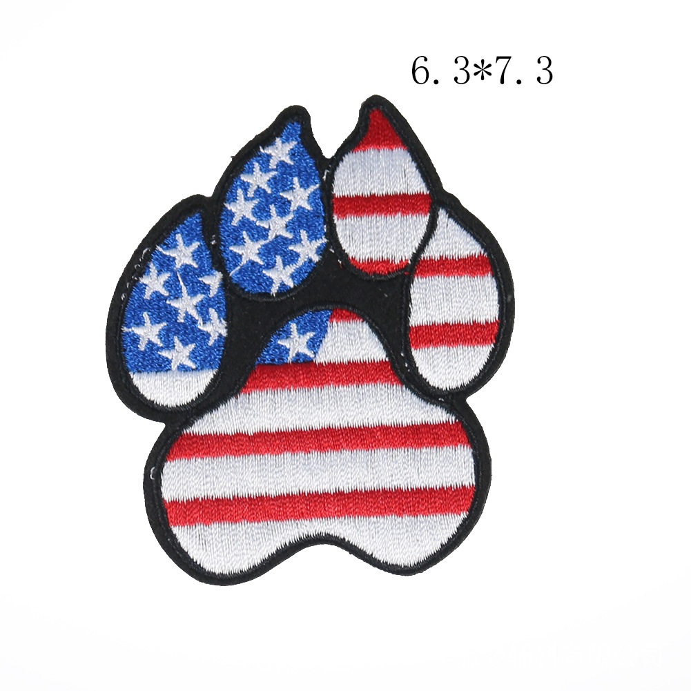 Huellas de la garra del perrito adhesivo bordado de tela pegatinas de dibujos animados ropa mochila accesorios DIY accesorios parche agujero