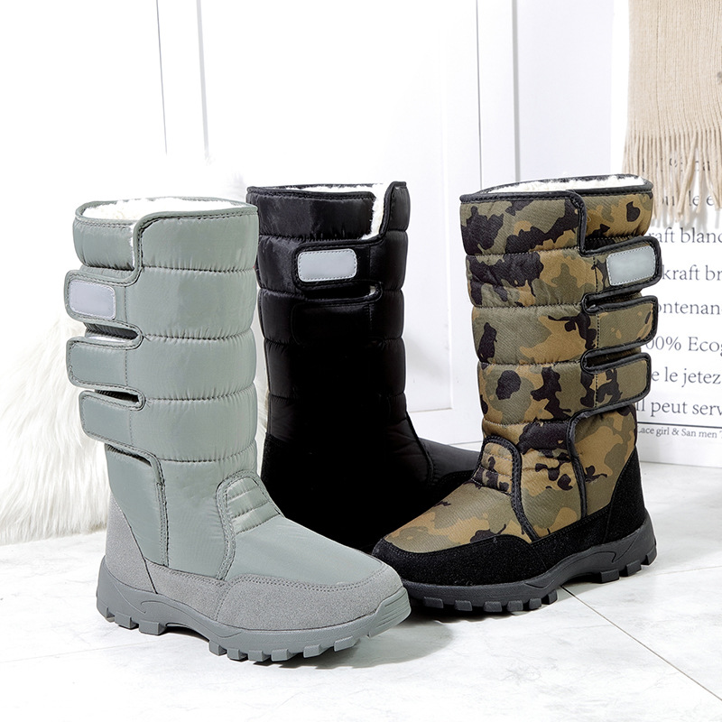 Más tamaño botas de nieve alto-top unisex de tres hebilla a prueba de viento polainas a prueba de nieve fábrica al por mayor y al por menor de una sola pieza de entrega