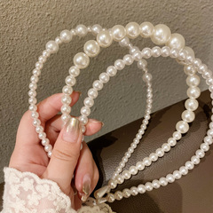 Vintage girl minimalist 100 pearls hair clip headband hairpin lady temperament noble hair clip Korean hair accessories for women