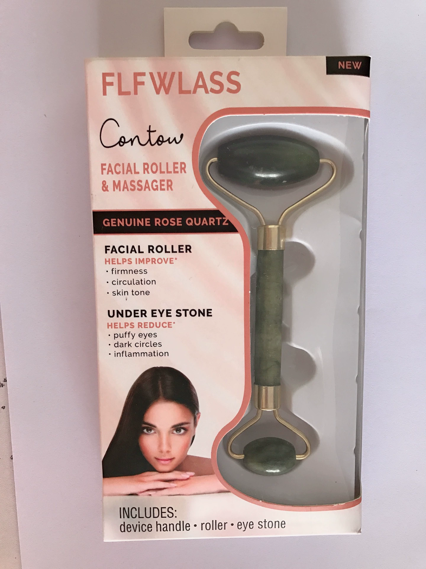 Массажная палочка для лица Jade Roller (Jade Beauty) Натуральный нефрит и алюминий, ручной массаж, размер 5,2×13,7 см