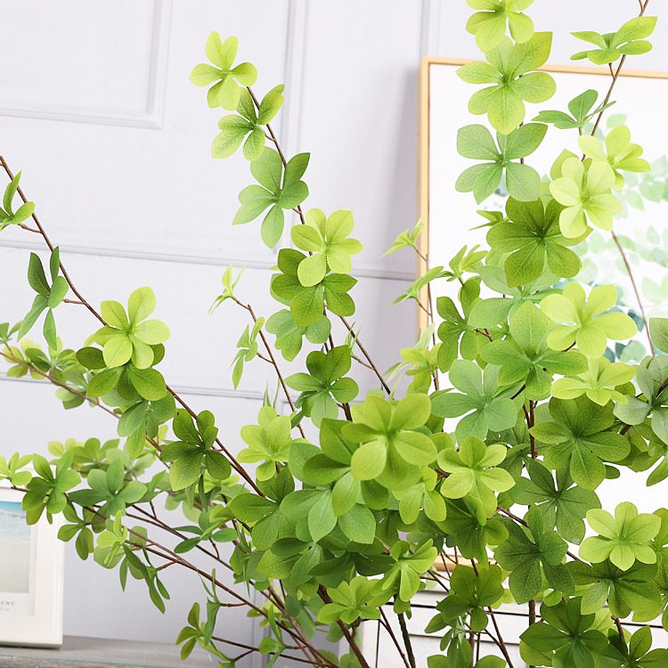 Al aire libre de estilo japonés multi-hoja de simulación de hoja de campana decoración de interiores estilo ins hoja de siete estrellas falsa planta de simulación de planta verde