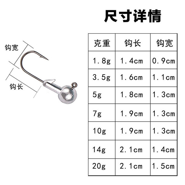 1G-14G 50 bags of lead-head hook color spray paint fish hook…