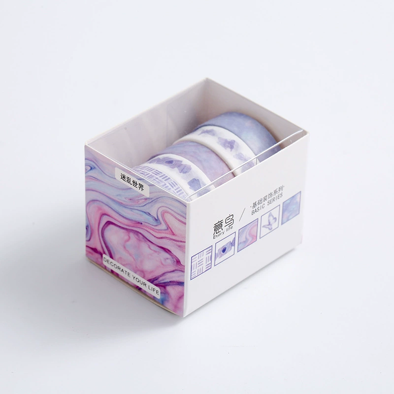 Decoration Washi Tape Set (ETORI) 10-Pattern Creative Paper Tape Box, 5-Volume Basic Series