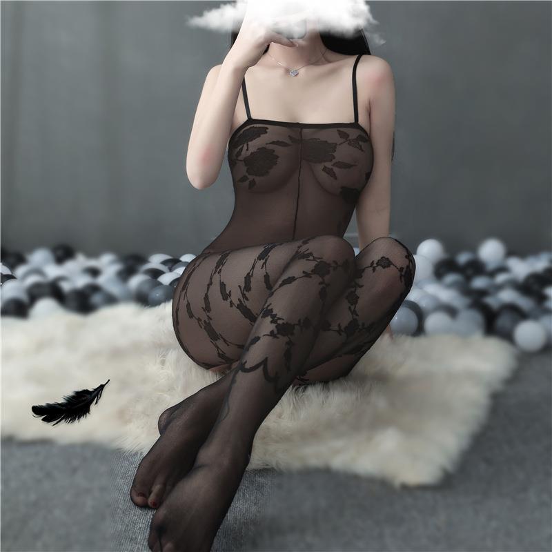 Sexy underwear uniform elegant jacquard fake jumpsuit crotch socks stockings foreign trade new generation of hair