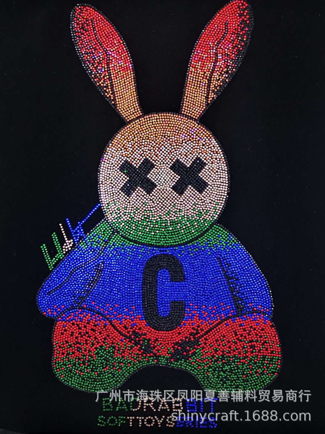 女装卡通可爱熊兔 新款烫图 2021 高档烫钻图  自主加工原创制作