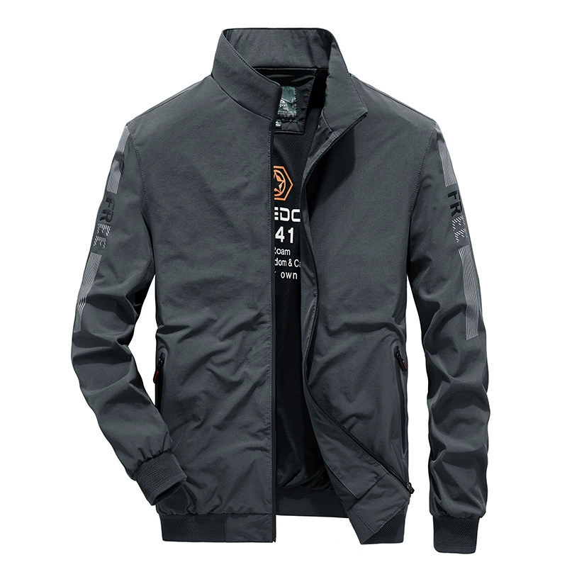 Мужская куртка, на весну и осень, ветрозащитная эластичная куртка, мужской спортивный Повседневный Быстросохнущий дышащий Топ 8818 с вертикальным воротником