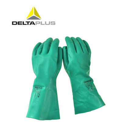 Delta 201803 nitrilo antiquímico resistente al desgaste resistente a la corrosión guantes de protección de revestimiento de punto industrial