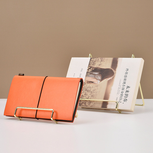 Nordic ins style simple golden iron mobile phone tablet holder multi-functional magazine photo frame display bracket