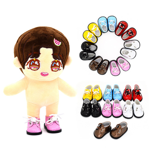 5cm baby shoes, star doll idol cute lace-up small leather shoes, 20cm cotton doll doll toy shoes