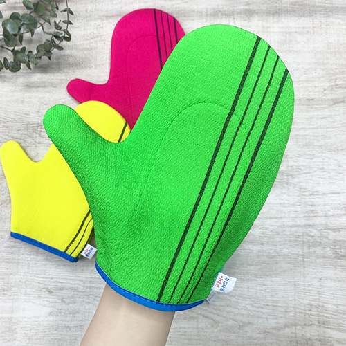 Korean elderly lady's palm-sized scrubbing glove for adults, fine sand for scrubbing, thumb scrubbing glove, bath glove, bath towel