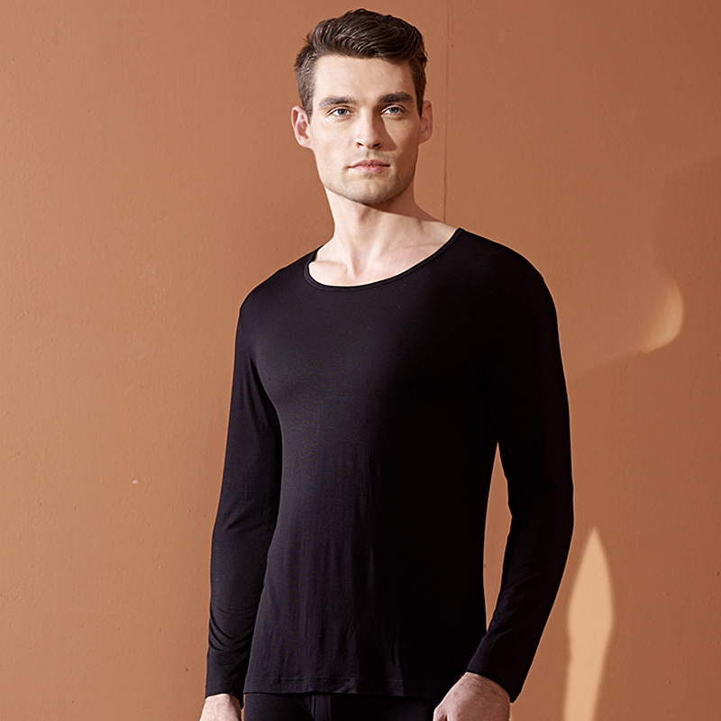 Factory Direct Sales Men's Bamboo Fiber Thermal Intimates Set, Thin Autumn Clothes and Long Trousers, Fashionable and Comfortable Inner Top