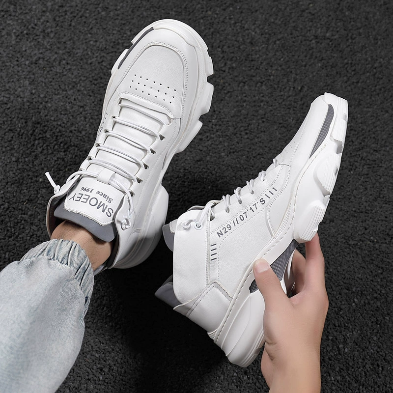 Осенняя мужская обувь, новая модная спортивная повседневная обувь, Европейская станция, мужские маленькие белые туфли Joker