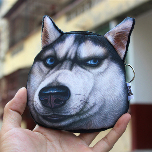 Year of the Dog gift personalized creative god-headed Shiba Inu Husky doge coin purse small wallet coin