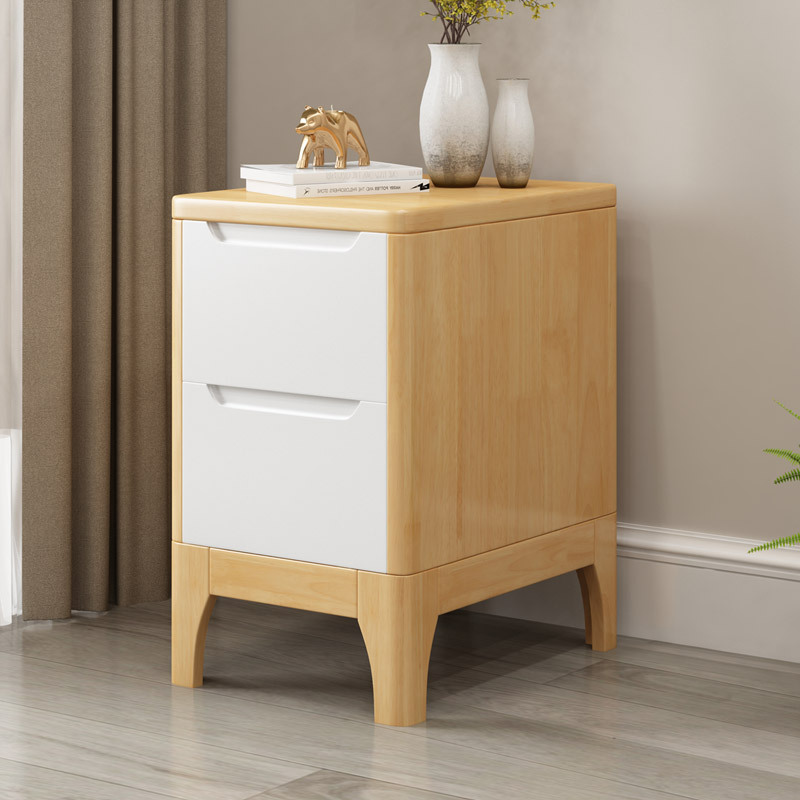 Mesita de Noche para Dormitorio, Madera Maciza, Estilo Simple y Moderno, Nueva Mesita de Noche de Alta Gama 2023, Venta Directa de Fábrica