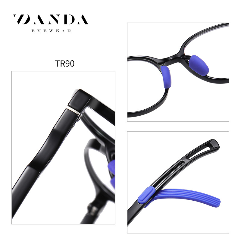 Gafas de luz anti-azul para niños de nueva moda TR5114 niños y niñas gafas lisas cómodas y ligeras con cubierta antideslizante para el pie