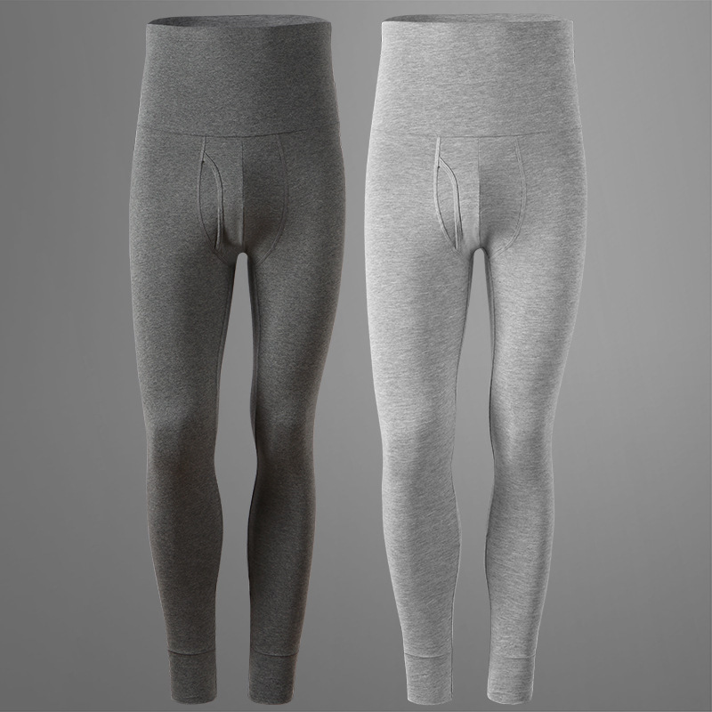 Men's long pants cotton autumn and winter thin tight slim bottoming double-layer high waist waist warm stretch trousers trendy Men's long pants cotton autumn and winter thin tight slim bottoming double-layer high waist waist warm stretch trousers trendy