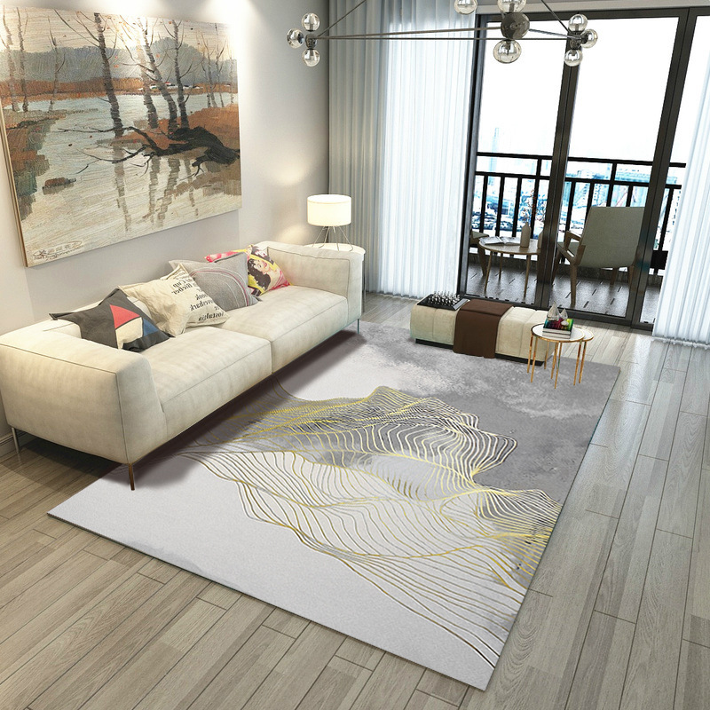Alfombra nórdica sala de estar sofá mesa de café manta moderna minimalista Luz de lujo Casa dormitorio totalmente cubierto área grande puerta mat image 8