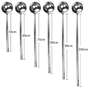 304 Spoon Long Handle Stainless Steel Chef's Frying Spoon Extended Soup Spoon Commercial Large Water Ladle Household Extra Long Scoop Porridge