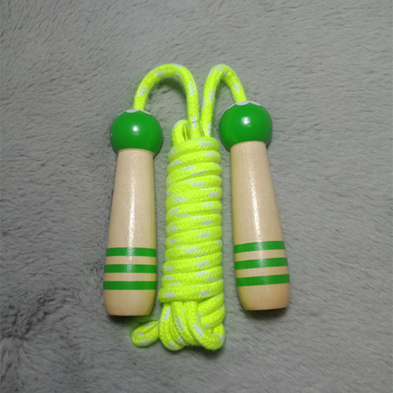 De madera de dibujos animados para niños saltar la cuerda de jardín de infantes ajustable suministros para estudiantes equipo de fitness para niños Deportes deportes al aire libre