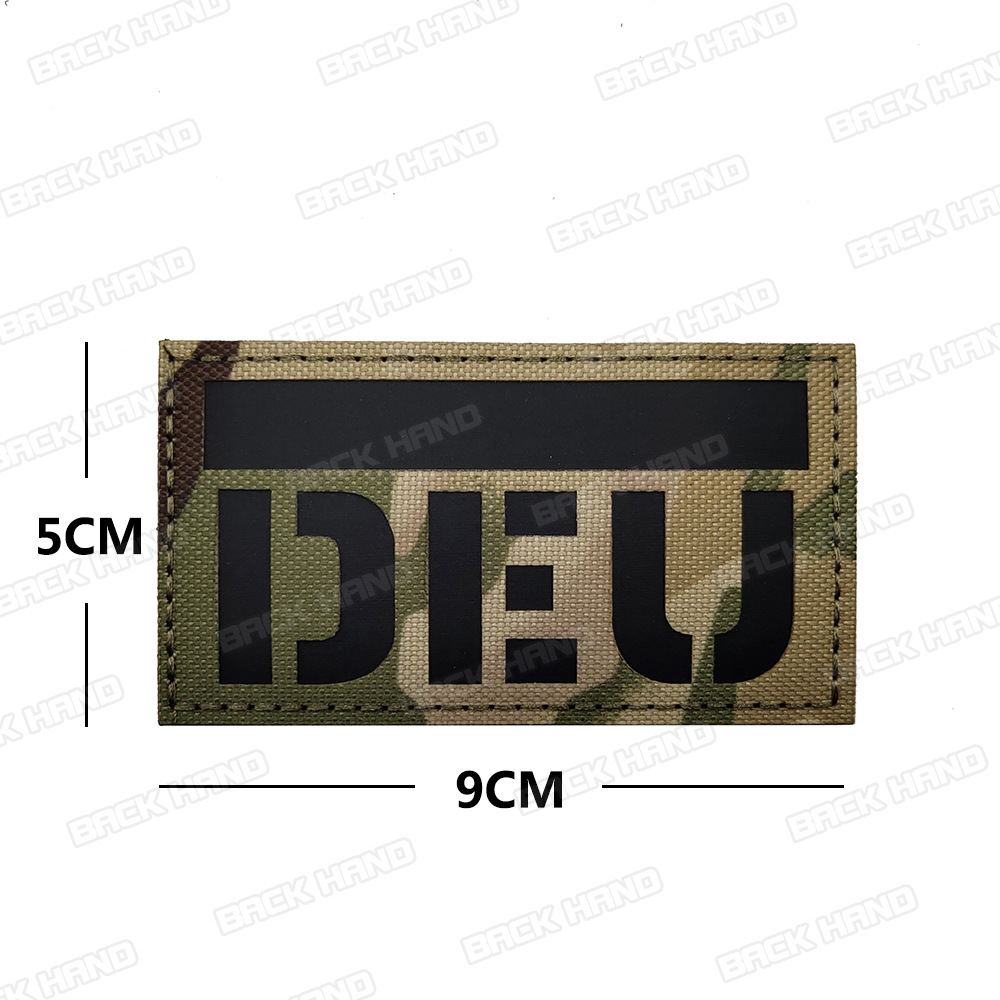 Parches de bandera IR europeo tela reflectante Velcro sello bandera camuflaje brazalete en stock