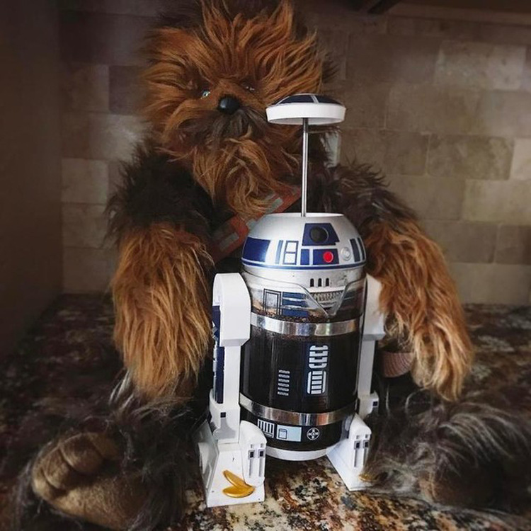 Star Wars robot R2-D2 cafetera hogar mini mano cafetera Mocha prensa francesa regalo