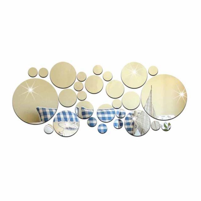 3d Acrylic Mirror Wall Stickers Circles Set For Modern Home Decor_voghion.com