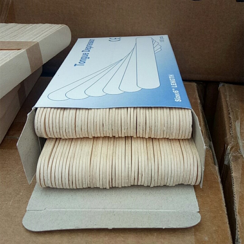 Factory direct primary color ice cream stick tongue depressor set boxed 100/box disposable wooden stick Factory direct primary color ice cream stick tongue depressor set boxed 100/box disposable wooden stick