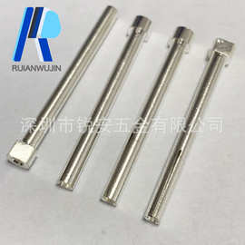 现货连接器开槽Φ5.0切扁铜针母插  镀银插针 卡槽定位镀银母座