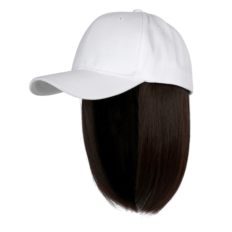 Xiong BA con el sombrero peluca Integrado DE LA Onda cabeza gorra de béisbol Bobo cabeza de pelo corto de simulación de pelo de moda natural peluca cap