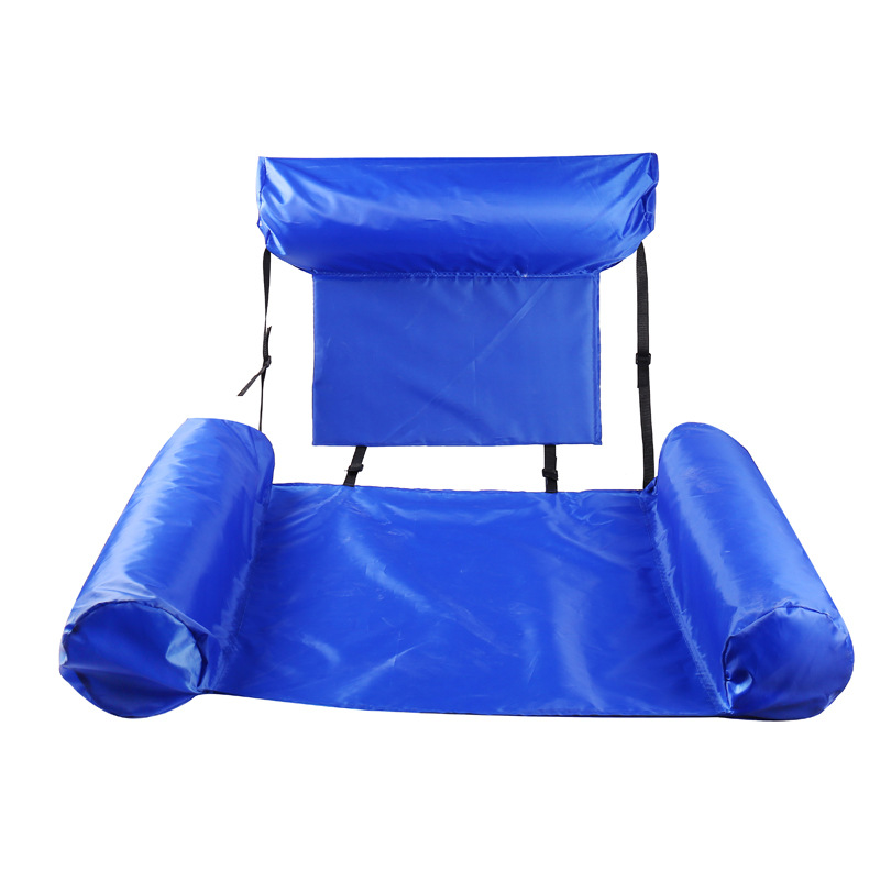 Transfronterizo Amazon nuevo anillo de natación respaldo de agua reclinable cama flotante inflable anillo de natación hamaca Plegable flotante fila