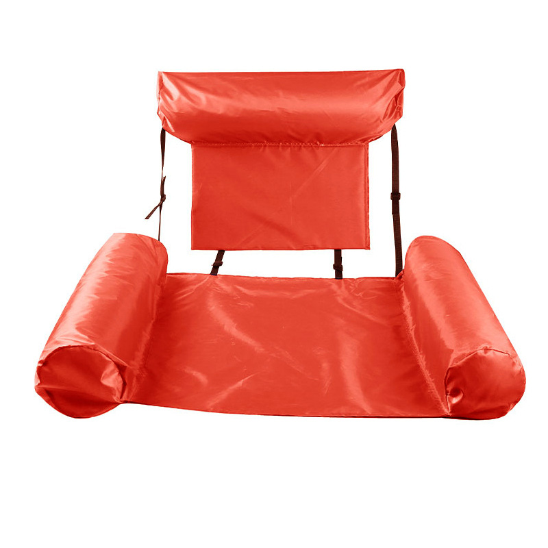 Transfronterizo Amazon nuevo anillo de natación respaldo de agua reclinable cama flotante inflable anillo de natación hamaca Plegable flotante fila