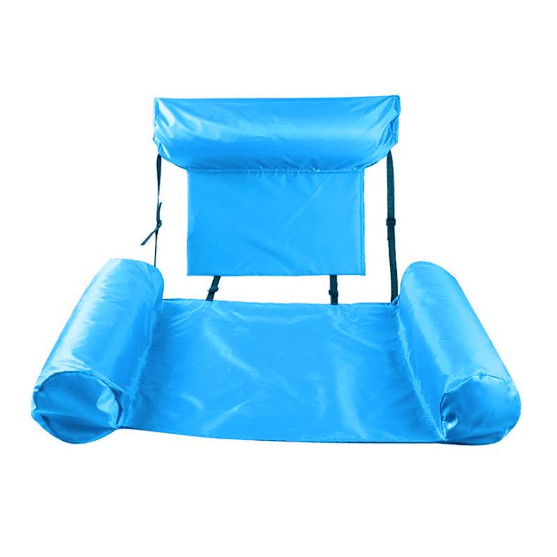 Transfronterizo Amazon nuevo anillo de natación respaldo de agua reclinable cama flotante inflable anillo de natación hamaca Plegable flotante fila
