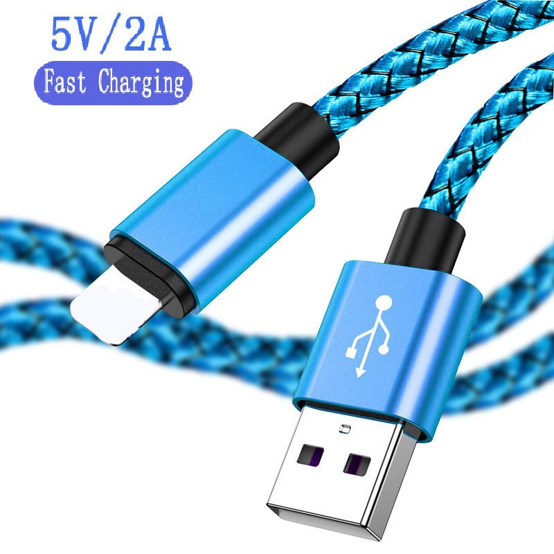 2A nylon charging fast charging cable is suitable for Apple Android typec Huawei mobile phone fishing net braided data cable