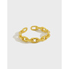 Brand ring, universal glossy chain, Korean style, simple and elegant design, silver 925 sample