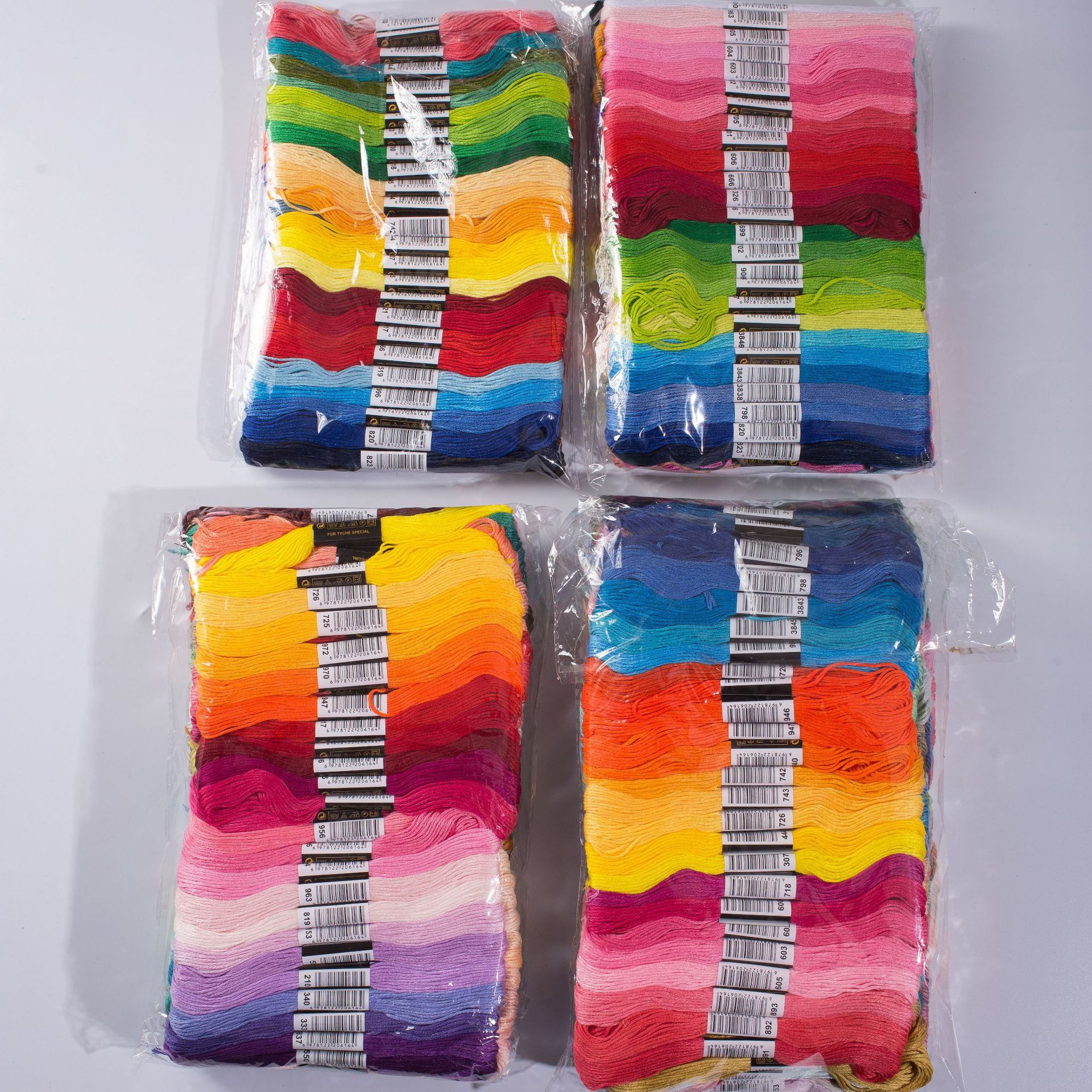 Hilo de bordado de poliéster y algodón para punto de cruz de 50 y 100 colores, hilo de bordado Lu, hilo arcoíris para bordado hecho a mano, accesorio de cuerda para tejer DIY.