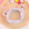 Flannel hairgrip with bow, headband for face washing, hair accessory, Korean style, wholesale