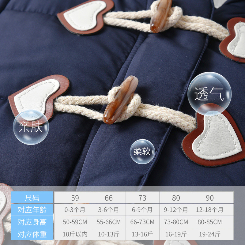 INS popular bebé invierno mono engrosado acolchado forrado de lana caliente Bebé Ropa de algodón acolchado ropa de bebé ropa de los niños de comercio exterior