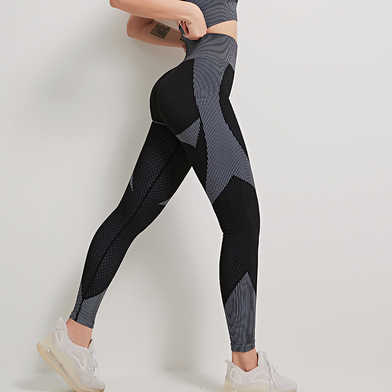 Conjunto de Yoga sin Costuras Estilo Europeo y Americano, Nuevo Estilo Otoño-Invierno, Tejido Elástico, Levanta Glúteos, Ropa Deportiva de Yoga de Secado Rápido