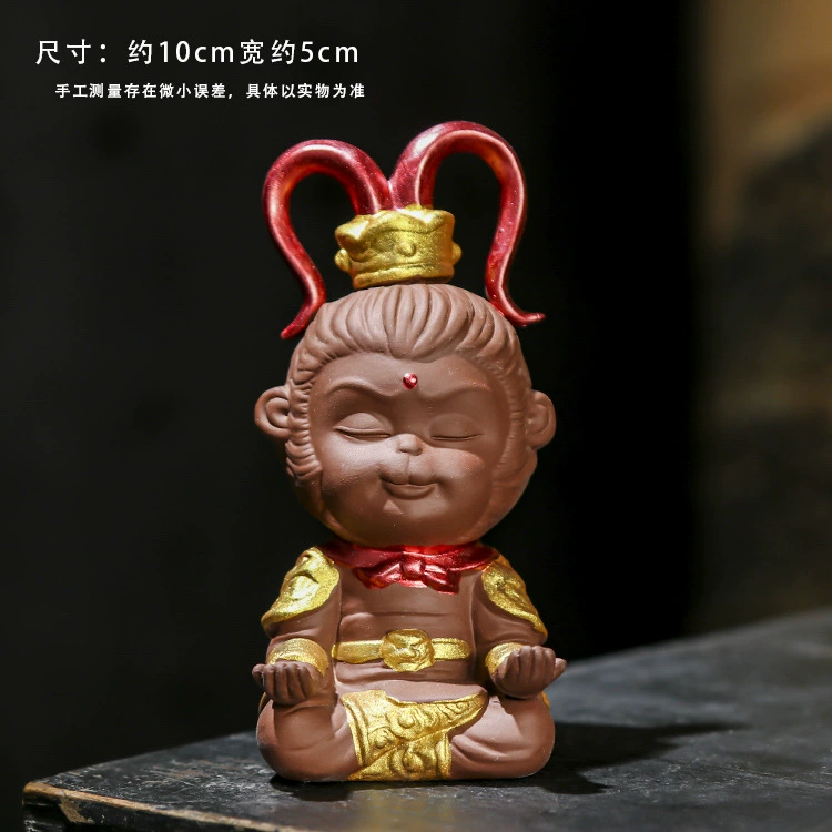 Qitian Dasheng Sun Wukong's ornament fish tank landscaping purple sand tea pets aquatic rockery bonsai car tea pet