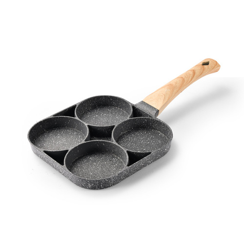 Cross-border four-hole omelette pan breakfast egg hamburger pan non-stick pan household new steak omelette pan