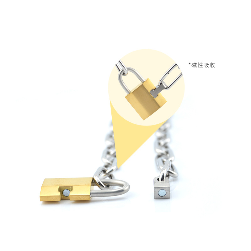 Men's Titanium Steel Lock Pendant Necklace With Thick Chain_voghion.com