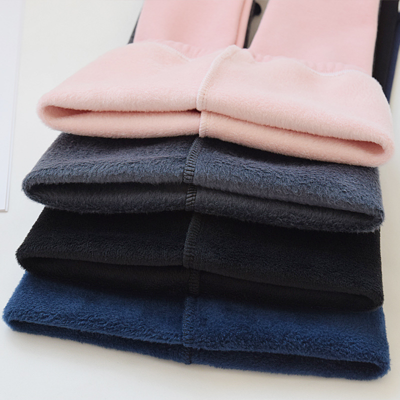 Polainas de las niñas forradas de lana engrosada primavera y otoño desgaste exterior 2022 invierno Nuevo bebé cálido pantalones de algodón pantalones de estilo occidental de los niños