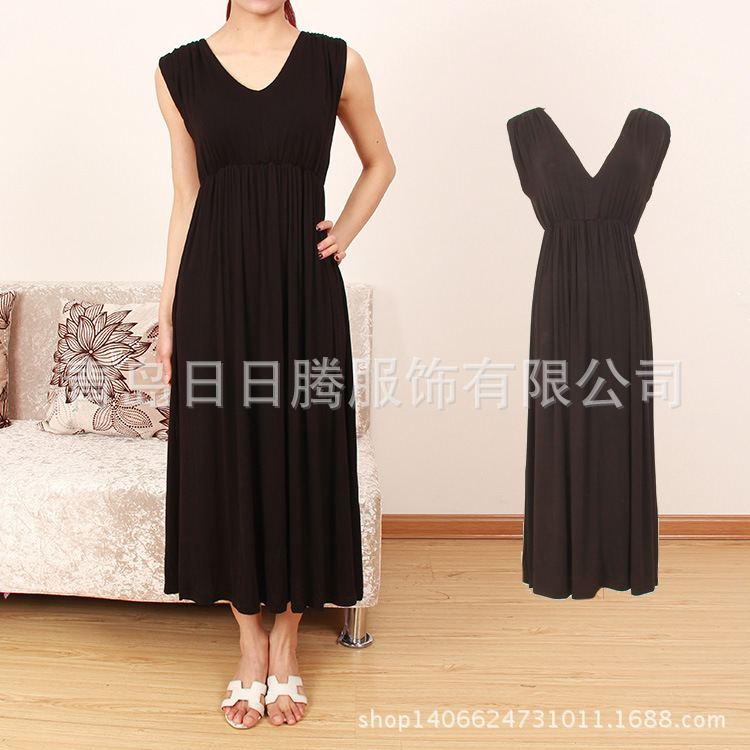 Factory direct spring and summer new Korean version of modal back hollow dress backless long vest skirt Factory direct spring and summer new Korean version of modal back hollow dress backless long vest skirt