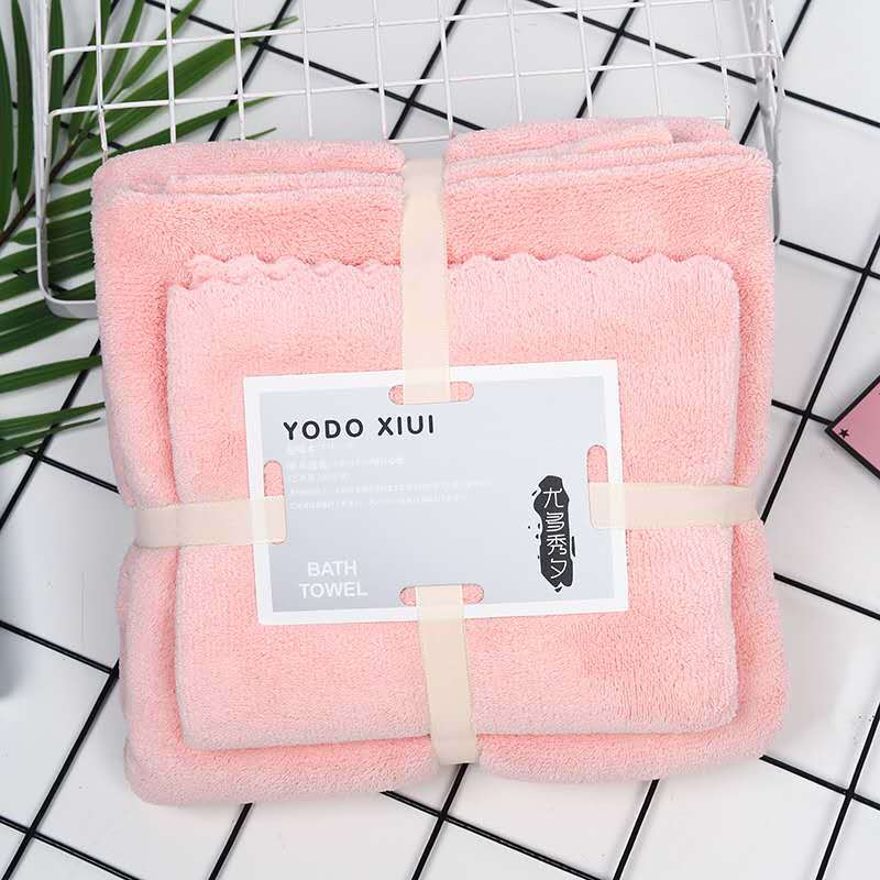 Factory direct absorbent bath towel mother suit coral fleece towel bath towel absorbent non-pure cotton baby wholesale