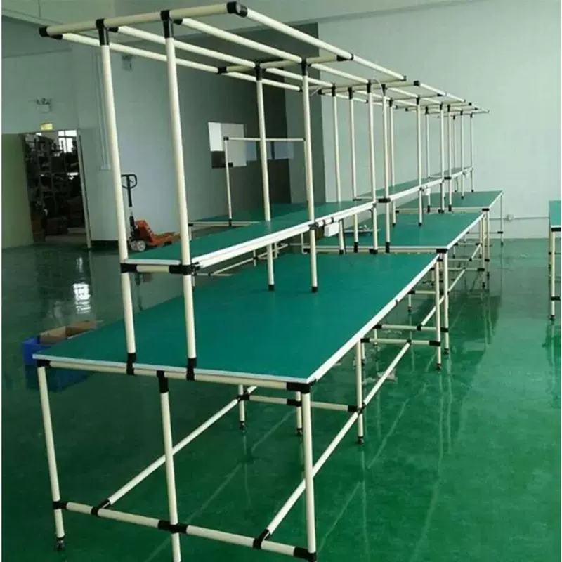 线棒车间工作台实验操作台精益管防静电工作台双人平面电商打包台