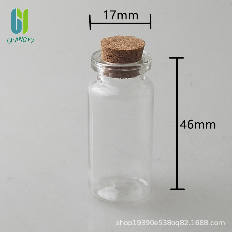 Plastic Bottle Wholesale Small Cork Bottle Candy Vial Wind Chime with Colorful Stone Jar Drift Bottle Wholesale