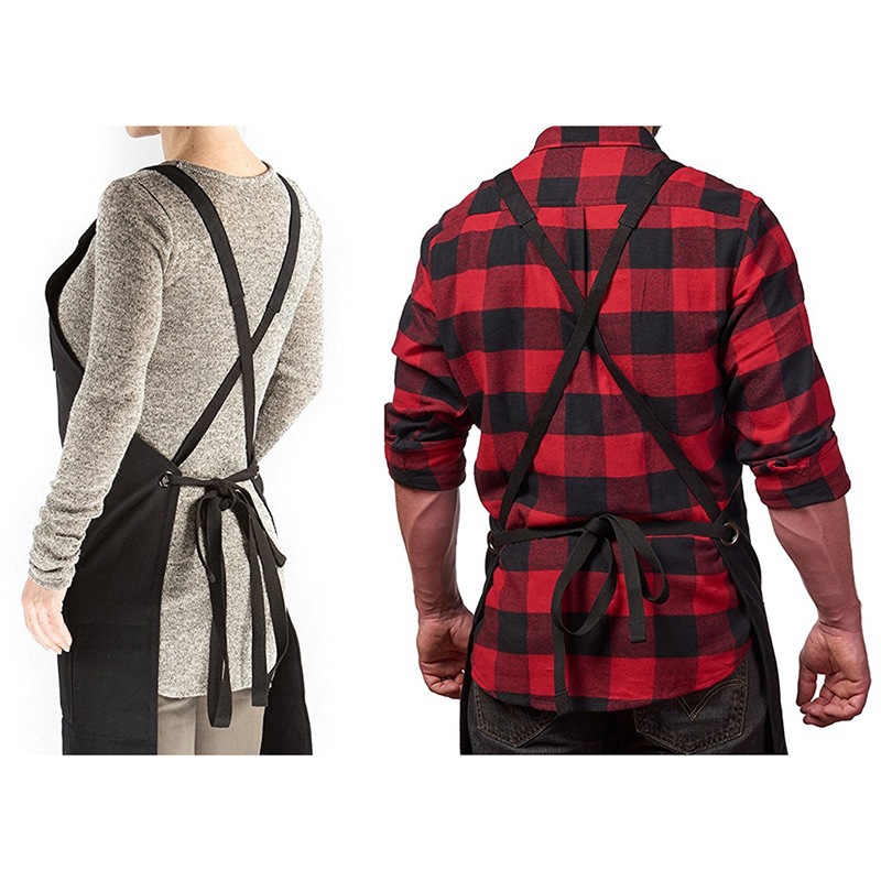 Amazon transfronteriza de los hombres delantal de mezclilla logotipo personalizado restaurante herramientas de barbacoa monos delantal al por mayor personalizado